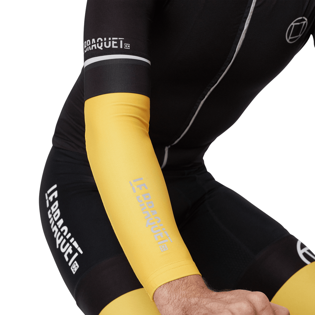 yellow cycling arm warmer
