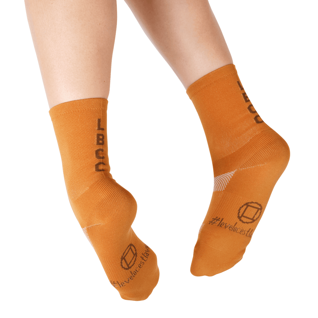 orange cycling socks